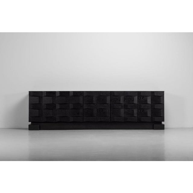 Graphic Sideboard in Black from Maison Aurora, Belgium, 1975 For Sale - Image 3 of 18