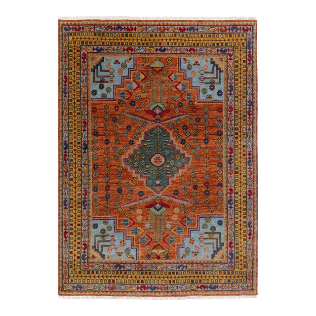 10x14Ft. Brunt Orange Persian Hand Knotted Wool Rugs For Sale
