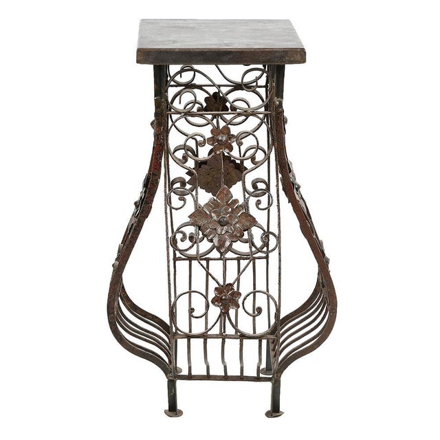 Vintage Wrought Iron Pedestal, in Good conditions. This piece is designed in the style of the selected designer and/or...
