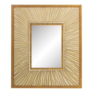Postmodern Etched and Gilt Sunburst Motif Wall Mirror For Sale