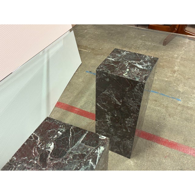 Vintage Faux Marble With Tempered Glass Dining Table For Sale - Image 11 of 12