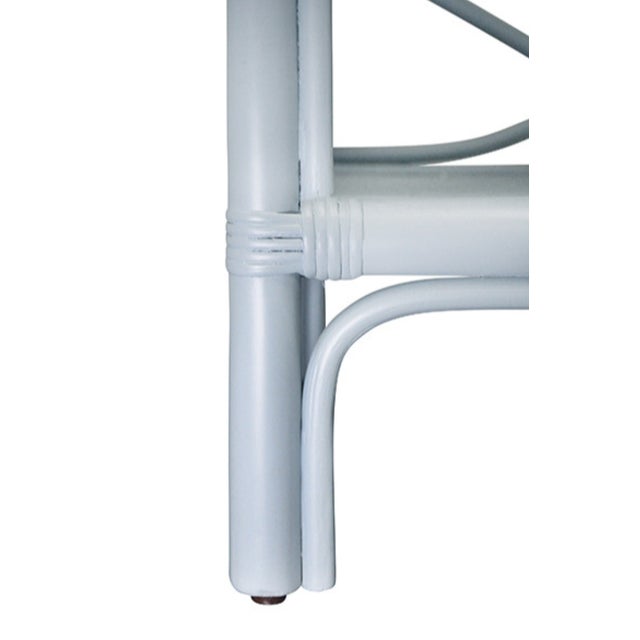 Matthew Izzo Home Danielle Light Blue Rattan Four Shelf Etagere With Decorative Back For Sale In New York - Image 6 of 8