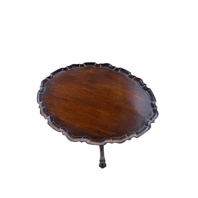 Oval Topped Piecrust Mahogany Tri Legged Side Table, 1800s For Sale - Image 9 of 11