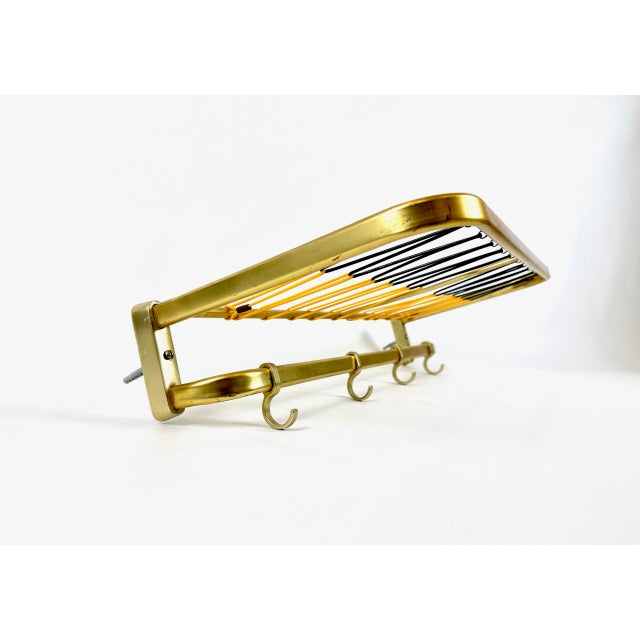 Mid-Century Modern Aluminium and Brass Coat and Hat Rack, 1960s, in Very Good conditions. Designed 1960 to 1969