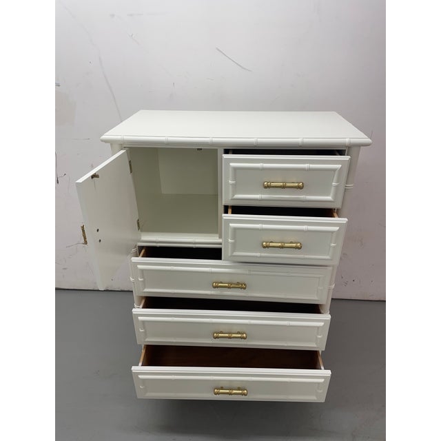 1960s Vintage Dixie Aloha Faux Bamboo Tallboy Chest For Sale - Image 5 of 11