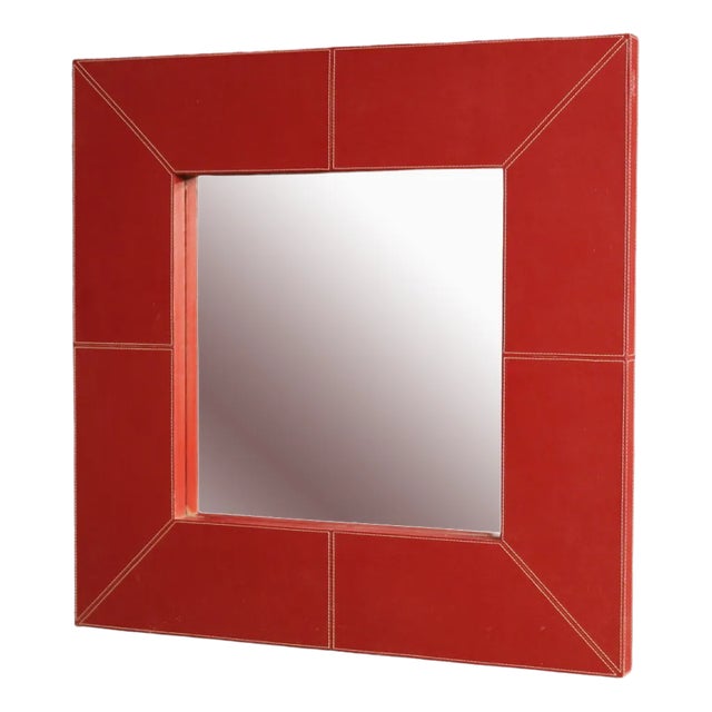 Italian Red Mirror, 1980s For Sale