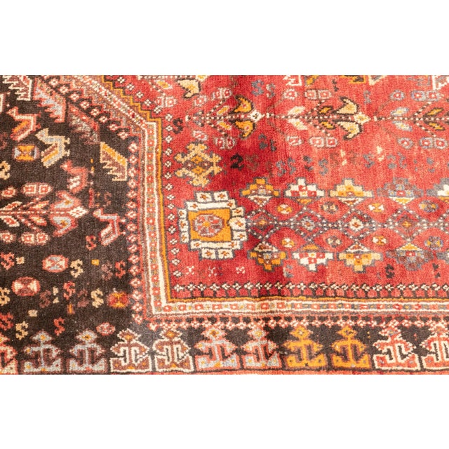 Semi-Antique Hand-Knotted Persian Qashqai Rug 5'8" X 8'4" For Sale - Image 9 of 17