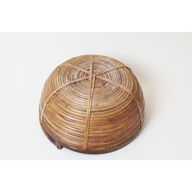 Large Italian Basket in Brass and Rattan, 1960s For Sale - Image 4 of 13