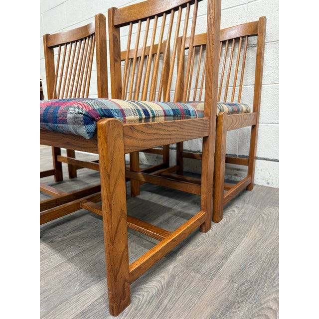 Mid 20th Century Vintage Liberty Furniture Mission Arts and Crafts Dining Chairs - Set of 4 For Sale - Image 5 of 14