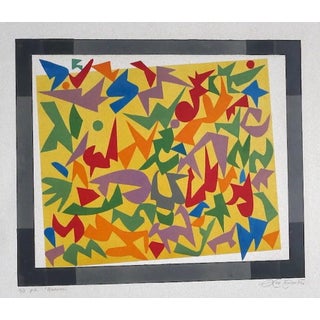 Composition Etching on Cardboard by Leo Guida, 1970s For Sale