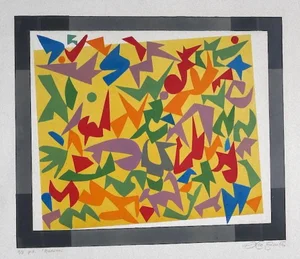 Composition Etching on Cardboard by Leo Guida, 1970s