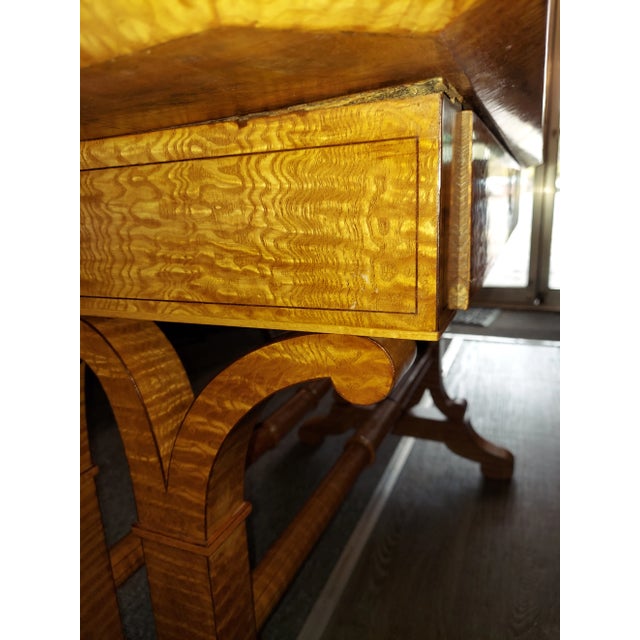 Wood 1940s Austrian Beidermeier One Drawer Desk With Tamo Wood For Sale - Image 7 of 11