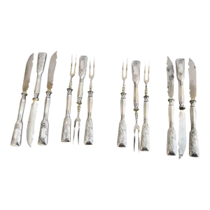 Silver Cocktail Knives and Forks -Set of 12
