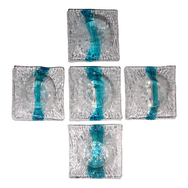 Murano Flush Mount by Toni Zuccheri for Venini, 1980s, Set of 5 For Sale