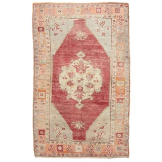 Vintage 1960's Turkish Konya Rug- 5′5″ × 9′2″ For Sale