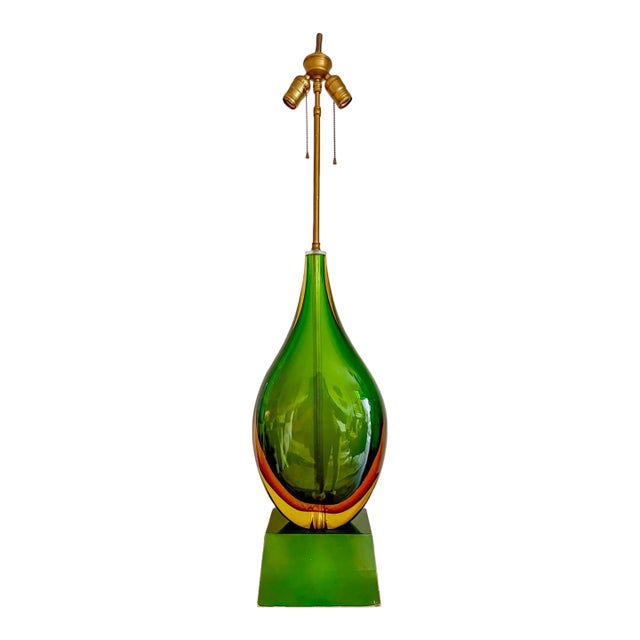 Flavio Poli Murano “Sommerso” Glass Lamp for Seguso Vetri D'Arte, Ca. 1955 For Sale