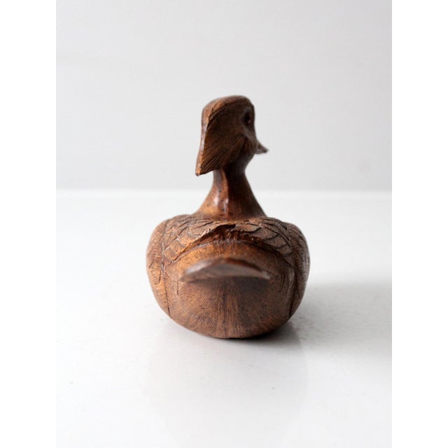 Mid-Century Wood Cast Duck Decoy For Sale - Image 4 of 11
