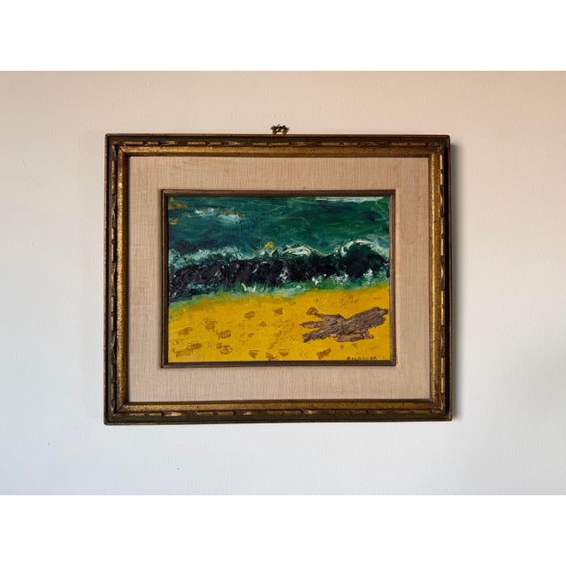 1960s 1966 Vintage Goldberg Mixed Media Impressionist Oil on Canvas Painting, Framed For Sale - Image 5 of 12