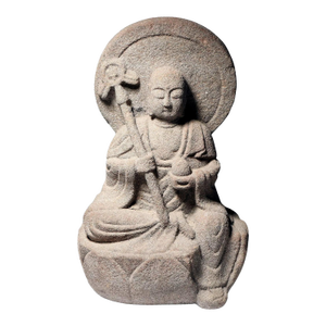 Superb Carved Stone Statue of Jizō Bosatsu Japanese Edo to Meiji