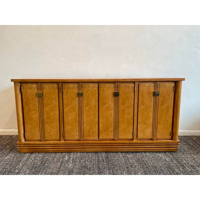 Vintage 1970s Hickory White Credenza Dresser Art Deco Style For Sale - Image 10 of 11