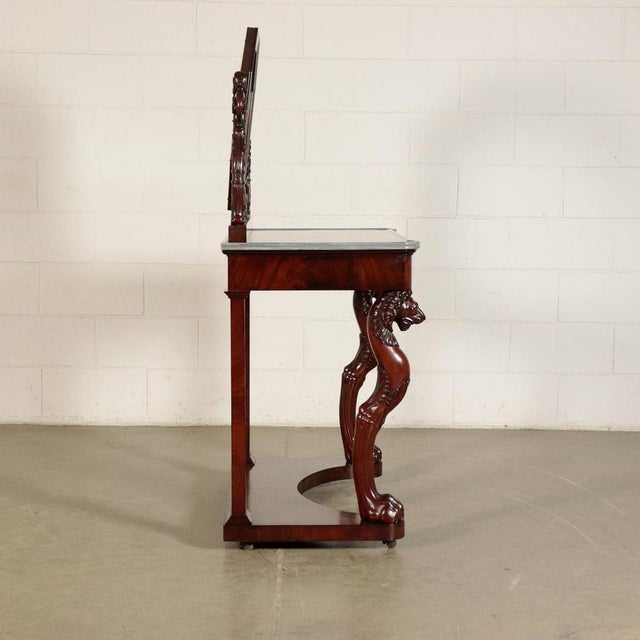 19th Century Genoese Console with Mirror in Mahogany, Italy For Sale - Image 13 of 14