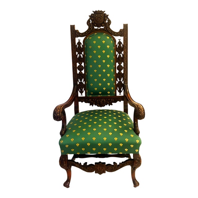 Early 20th Century French Style Throne Chair For Sale