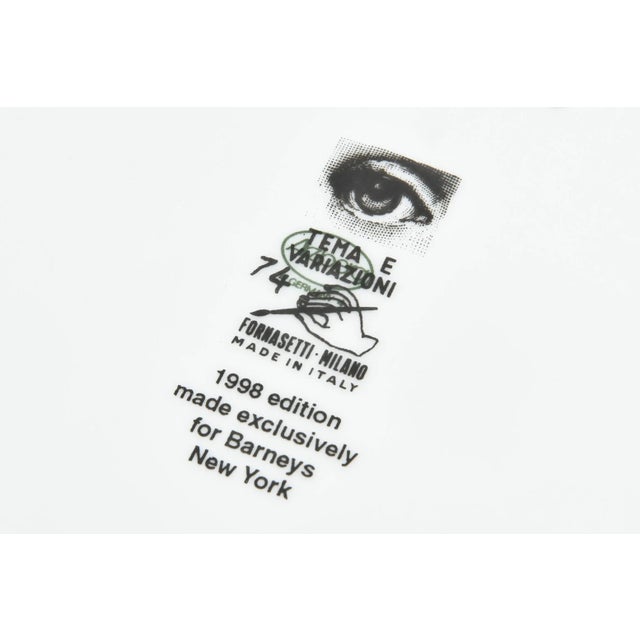 Vintage Piero Fornasetti Display Plate, Barney's New York Collection For Sale In West Palm - Image 6 of 9