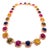 Bochic “Capri” Vintage Ruby & Sapphire Necklace Set In 18K Gold & Silver For Sale