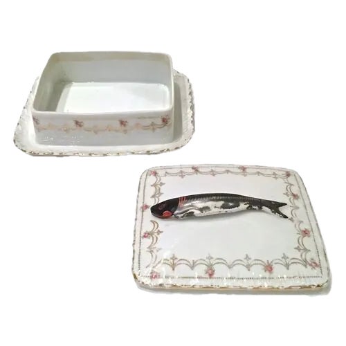 Victorian Antique Porcelain Victoria Floral Sardine Box For Sale - Image 3 of 8