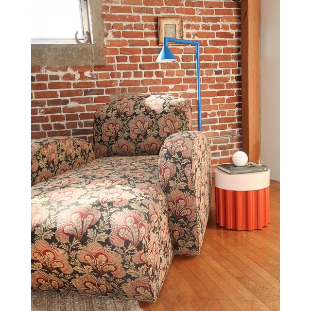 Vintage Upholstered Chaise Lounge With Botanical Fabric For Sale - Image 13 of 13