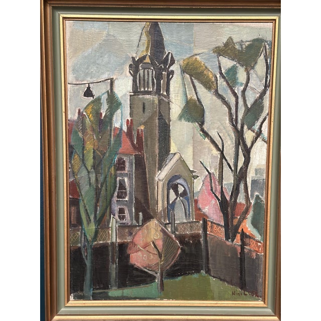Nini Landgren, Church View, 1952, Oil on Canvas, Framed For Sale - Image 11 of 16