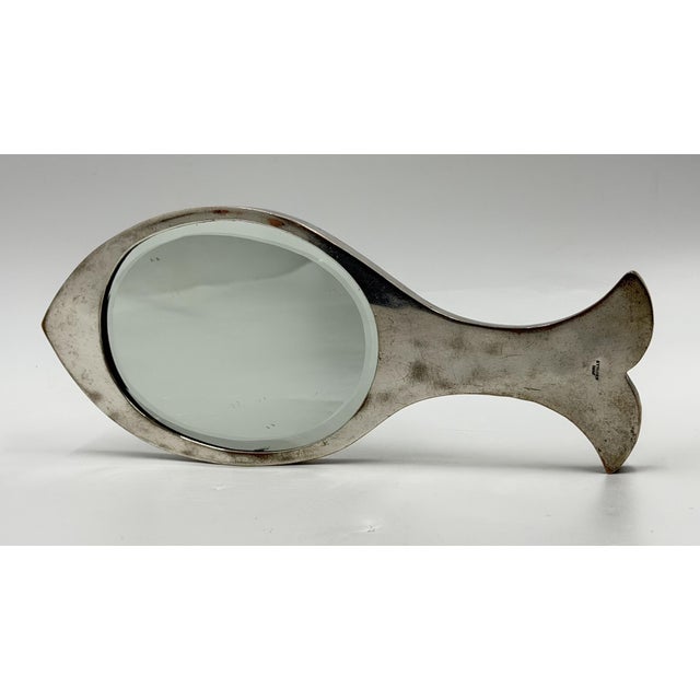 Emilia “Mimi” Castillo Taxco Malachite Silver Plate Fish Hand Mirror, 1970s For Sale - Image 17 of 18
