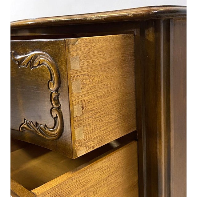 Brown Mid 20th Century Pair French Louis XV / French Provincial Side Tables For Sale - Image 8 of 10