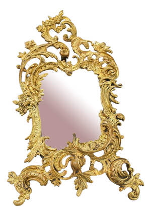 Rococo Style French Bronze Desktop Picture Frame, 1920s