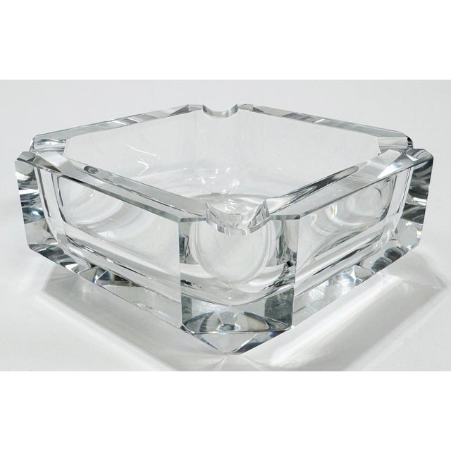 Vintage Glass Square Cut Ashtray or Catchall Dish For Sale In Kansas City - Image 6 of 9