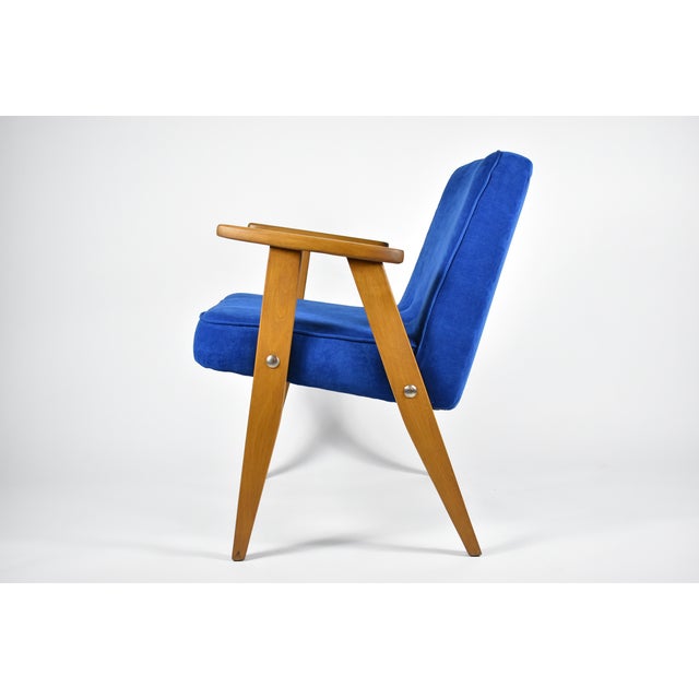 Classic vintage armchair, model 366, 1960s, cream fabric. . The armchair designed by józef chierowski is the most famous...