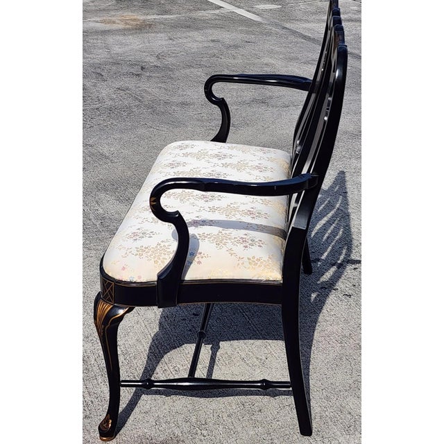 Vintage Queen Anne Chinoiserie Bench For Sale - Image 11 of 15