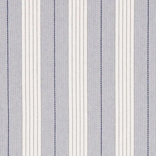 Sample - Schumacher Audrey Stripe Fabric in Navy For Sale