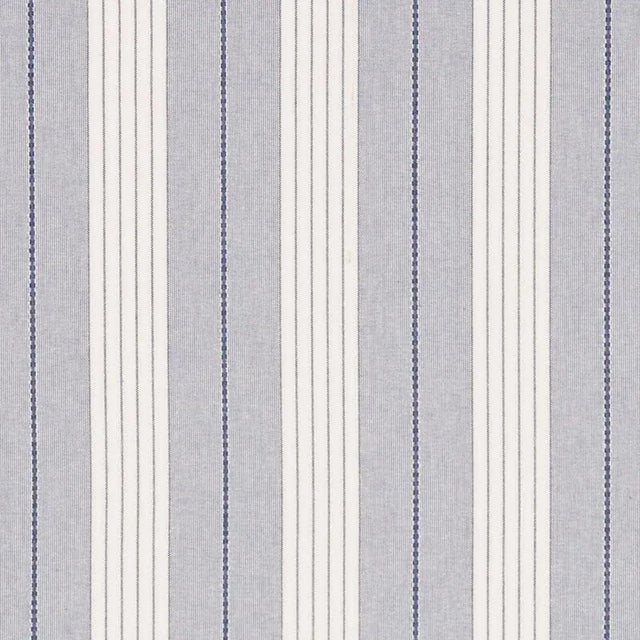 Sample - Schumacher Audrey Stripe Fabric in Navy For Sale