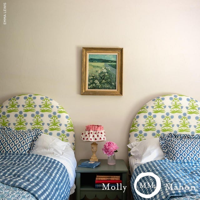 Schumacher SAMPLE - Schumacher x Molly Mahon Mughal Fabric In Sky Pistachio For Sale - Image 4 of 4