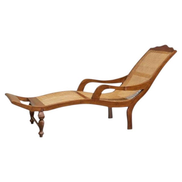 Sculptural Colonial Chaise Lounge in Wood and Webbing, 1930s For Sale - Image 15 of 15
