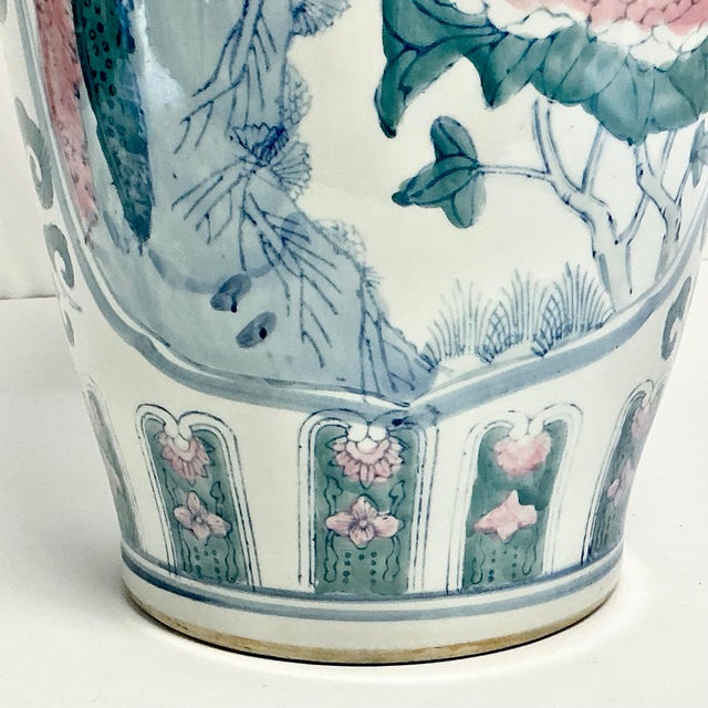 Mid 20th Century Mid-Century Chinoiserie Hollywood Regency Floor-Tall Peacock Vase/Umbrella Stand For Sale - Image 5 of 12