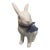 Vintage Sigma Tastesetter White Porcelain Bunny Figurine - Pink Eyes & Blue Gingham Bow For Sale