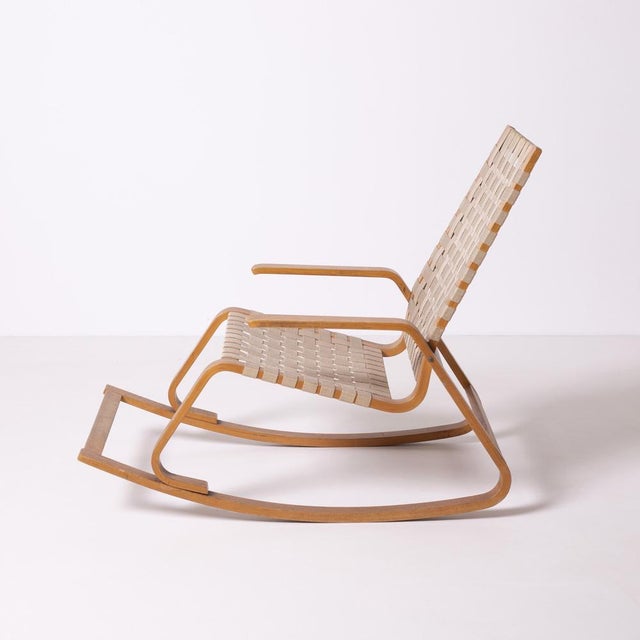 Mid-Century Modern Bentwood Rocking Chair attributed to Ludvik Volak for Drevopodnik Holesov, Former Czechoslovakia, 1960s For Sale - Image 3 of 9
