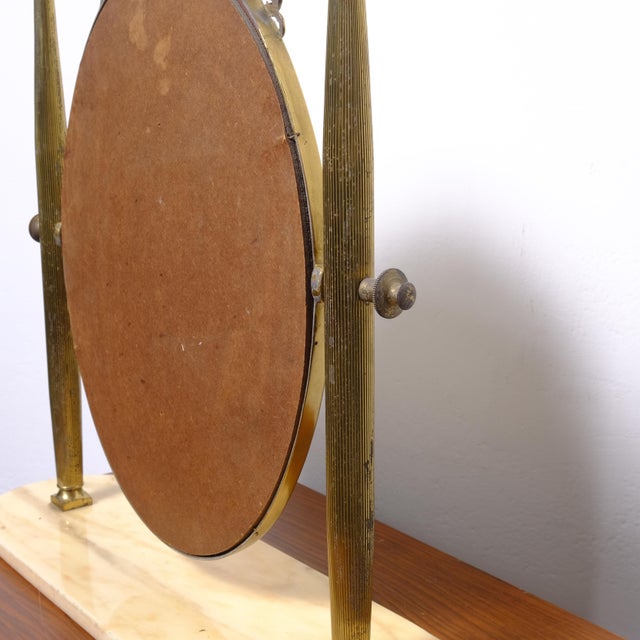 Italian Brass Vanity Mirror, 1950s For Sale - Image 12 of 14