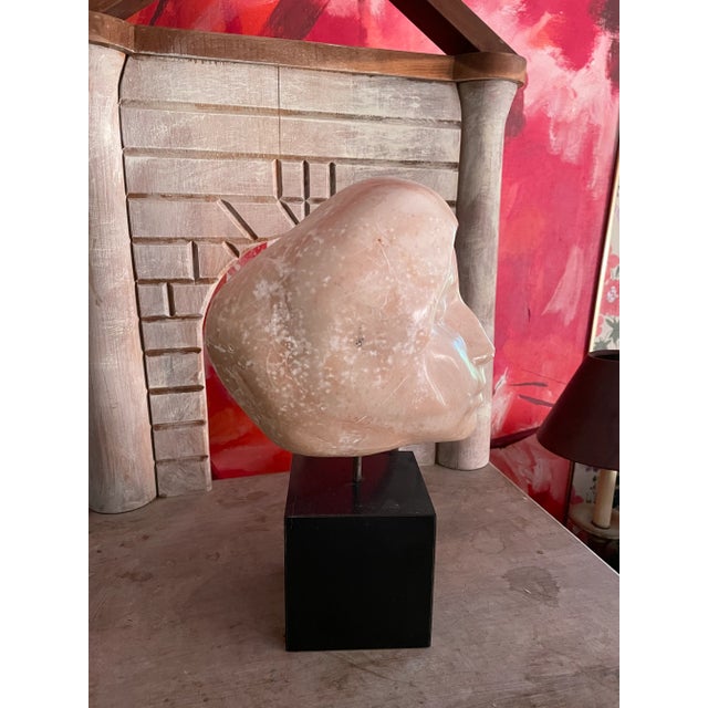 1960s White Marble Figurative Mid Century Bust of a Woman by J Maher. For Sale - Image 5 of 10