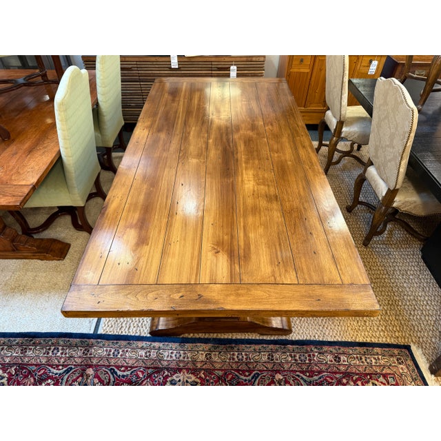 Amish Tuscany Trestle Extension Dining Table For Sale In San Francisco - Image 6 of 12