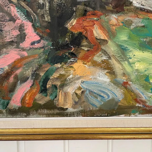 1960s 1950s Large Mid-Century Finnish Modernist Expressionist Oil Painting by Olavi Laine For Sale - Image 5 of 18