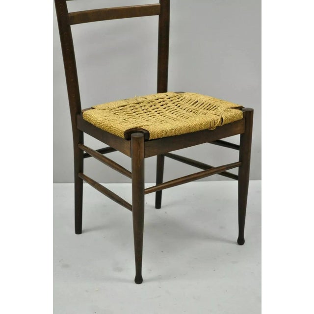 Mid 20th Century Vintage Mid Century Italian Modern Wood & Rope Clothing Valet Butlers Chair For Sale - Image 5 of 10