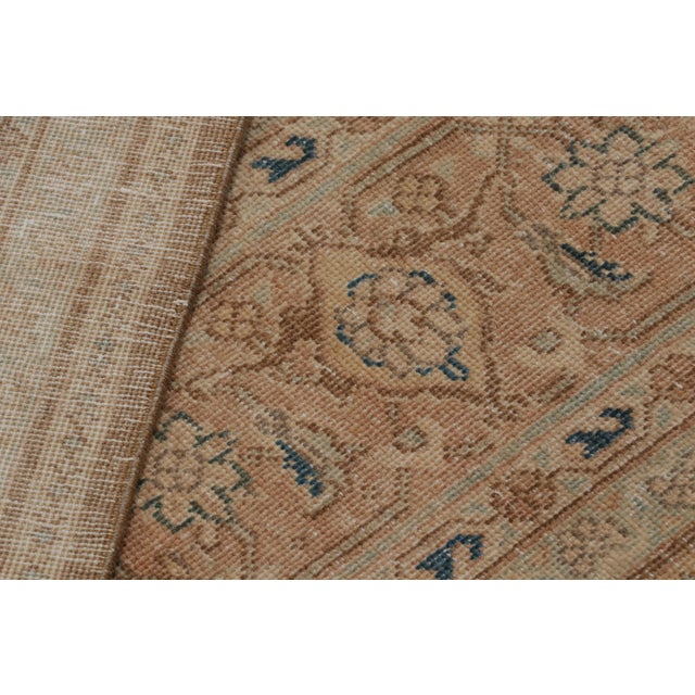 Textile Vintage Tabriz Persian Rug in Beige-Brown and Pink Herati Floral Pattern For Sale - Image 7 of 7